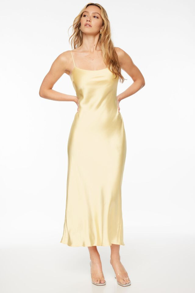 Open Back Satin Maxi Dress | Dynamite Clothing