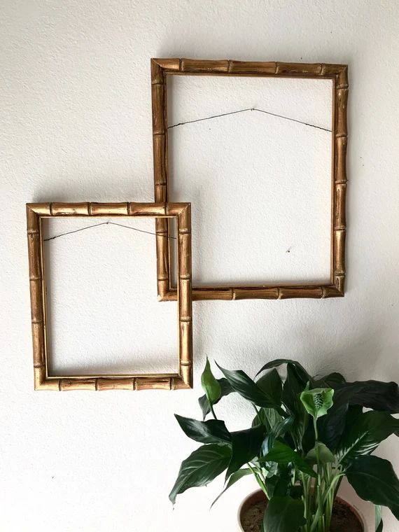 Vintage Gold Bamboo Carved Wood Frame  Picture photo Art | Etsy | Etsy (US)