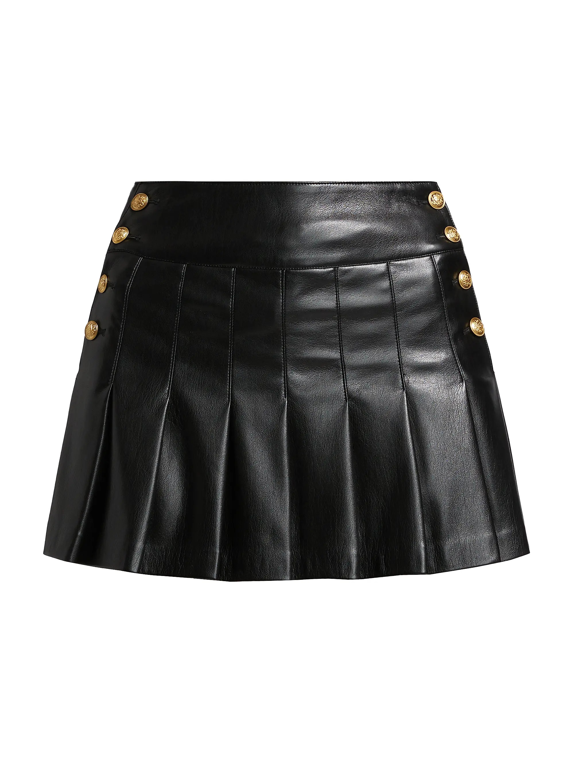 Lanna Faux Leather Pleated Miniskirt | Saks Fifth Avenue