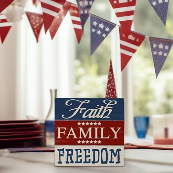 Patriotic Decorations, Memorial Day Decorations, 4th of July Decor,Independence Day, Faith Family... | Amazon (US)