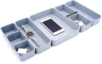 Welaxy Desk Drawer organizers tray Felt storage bins home office Draw dividers Nordic Lifestyle s... | Amazon (US)