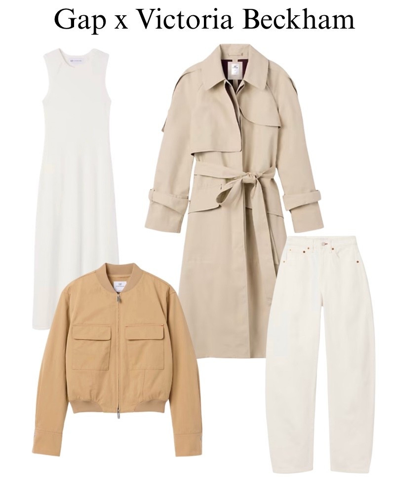 Gap Victoria, Beckham collaboration there were only a few items left, low stock, bomber jacket, dress, barrel, jeans, trenchcoat.

#LTKootd #LTKWorkwear #LTKTravel