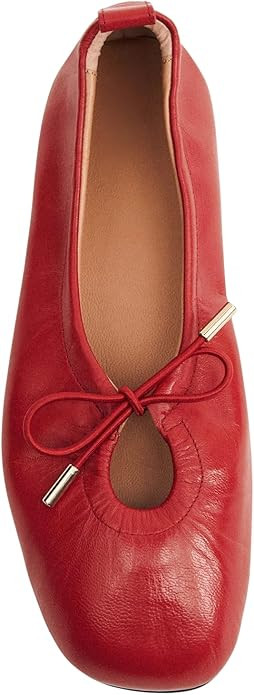 Women Ballet Flats Square Toe Slip On Bow Ballerina Shoes Comfortable Cute Lace Up Casual Mary Ja... | Amazon (US)