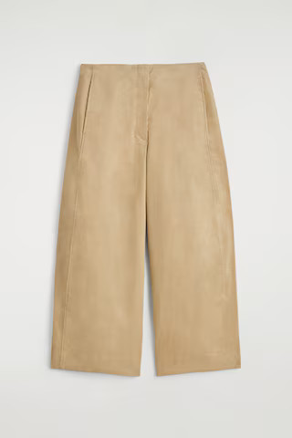 Corduroy Barrel-Leg Trousers in Beige | COS UK