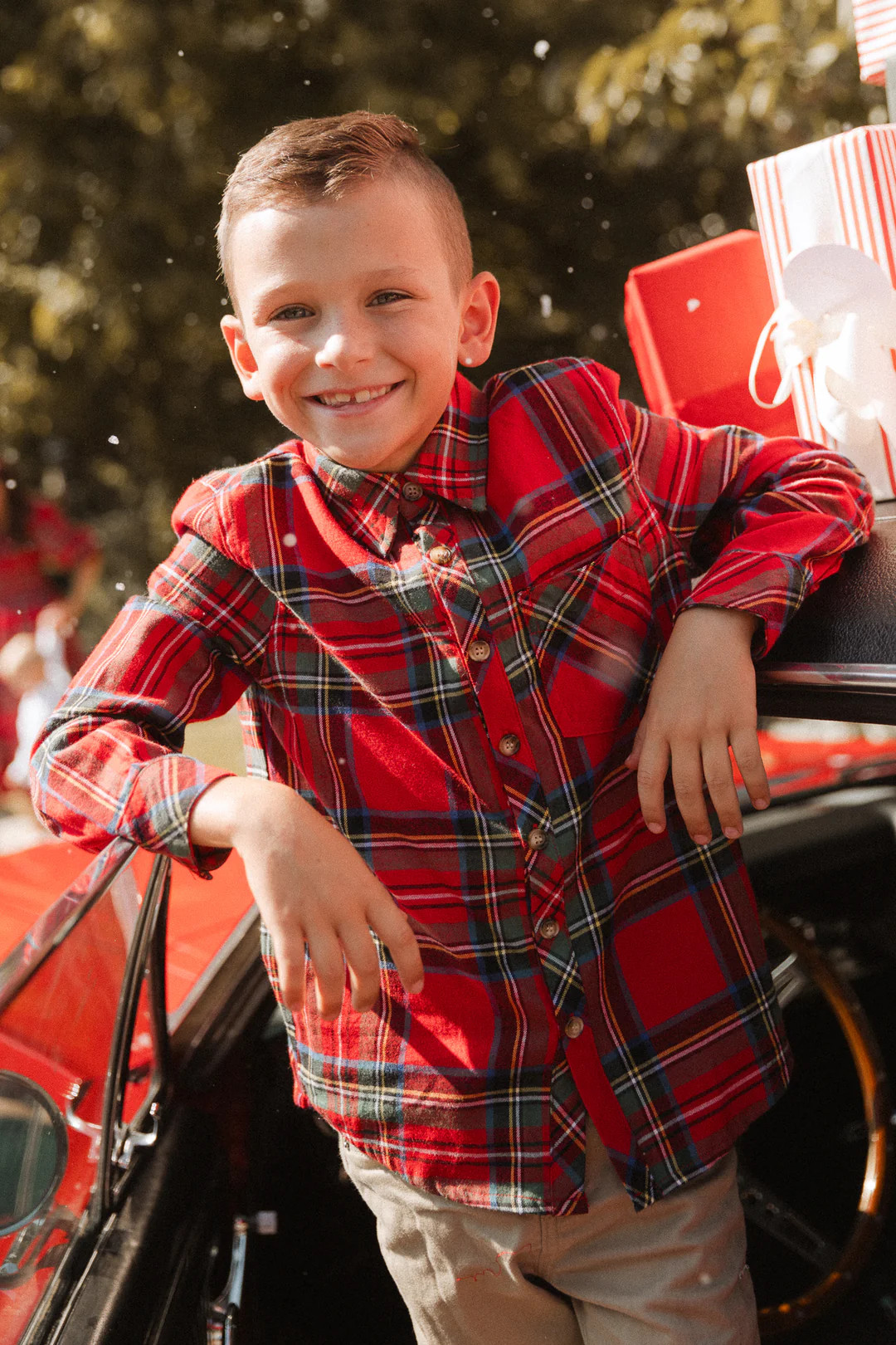 Boys John Shirt in Madeline Holiday Plaid | Ivy City Co