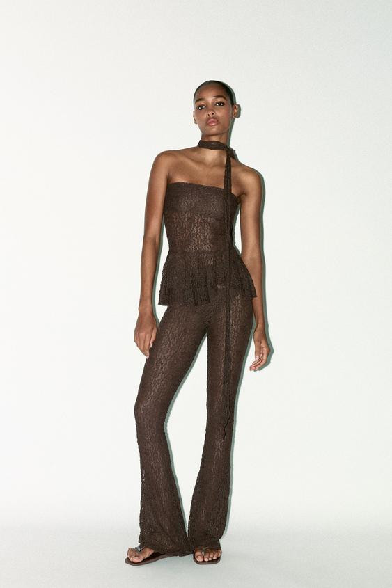 LACE SCARF TOP | Zara UK