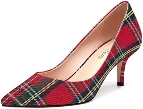 MOVINSTEPS Closed Pointed Toe Low Heels Pumps for Women Comfortable Classic Wedding Business Dres... | Amazon (US)