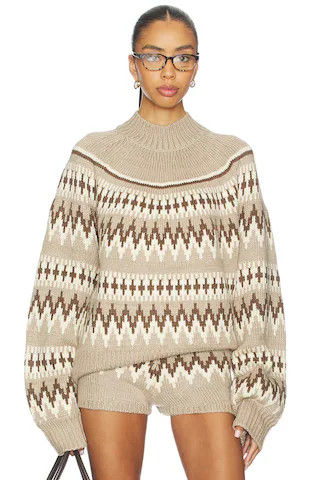 SEROYA Tirza Sweater in Driftwood Fairisle from Revolve.com | Revolve Clothing (Global)