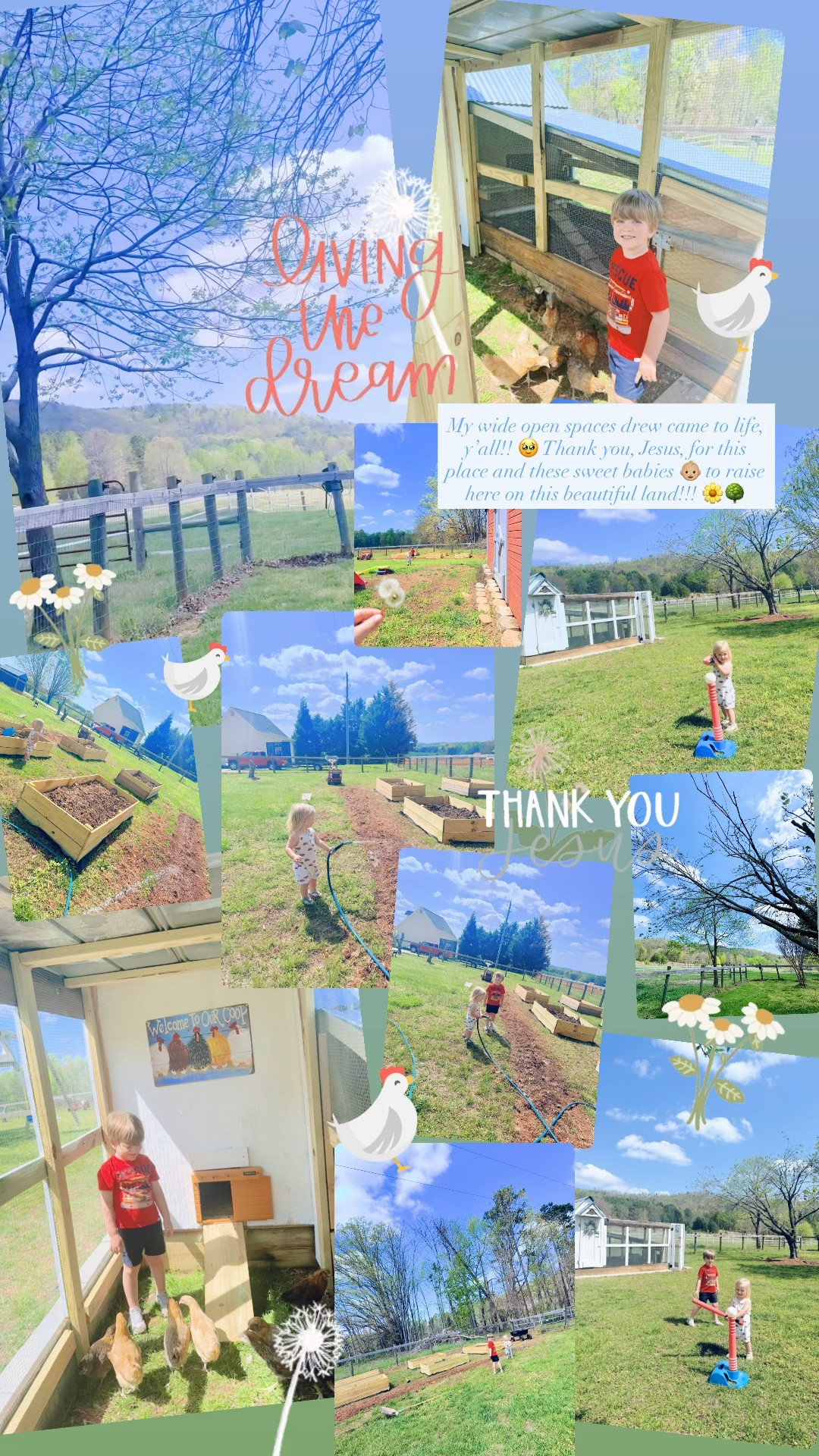 My wide open spaces drew came to life, y’all!! 🥹 Thank you, Jesus, for this place and these sweet babies 👶🏼 to raise here on this beautiful land!!! 🌼🌳