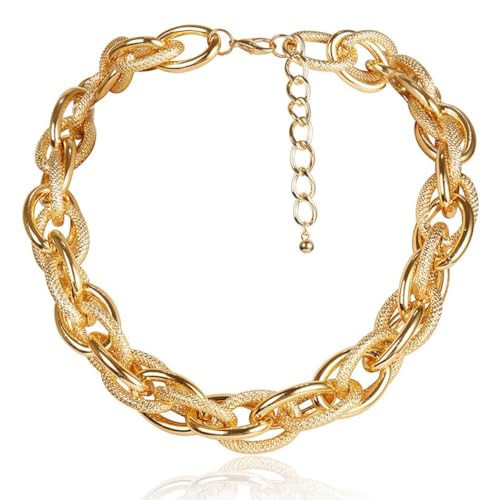ACEDRE Punk Chunky Short Necklace Chain Gold Thick Cuban Link Necklaces for Women | Amazon (US)