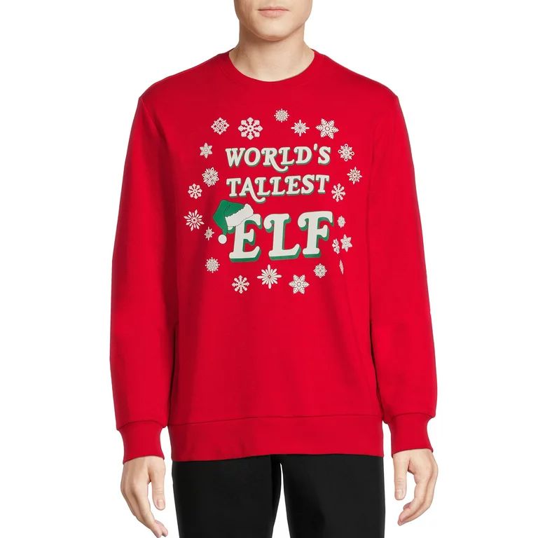 Holiday Time Men's World's Tallest Elf Christmas Sweatshirt | Walmart (US)