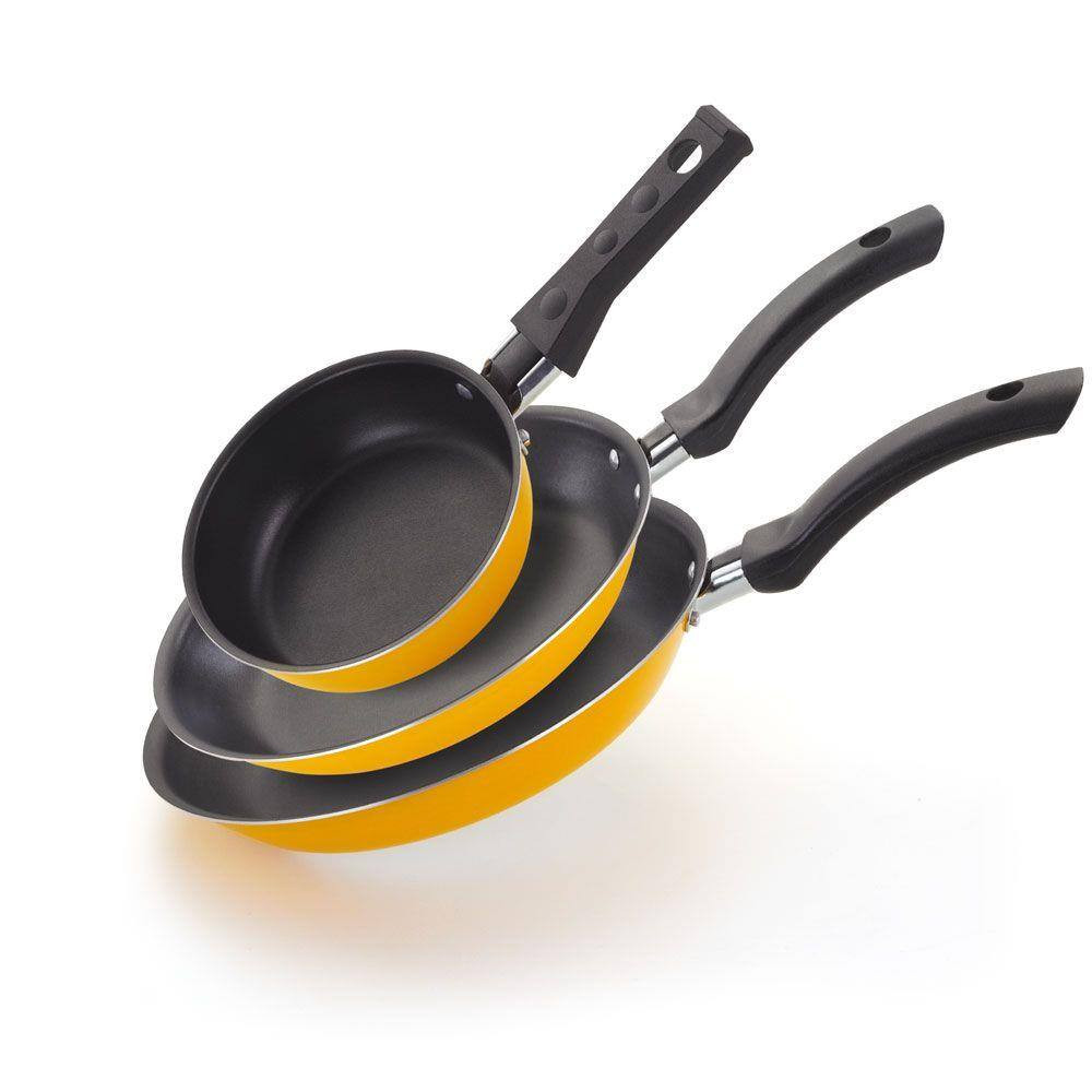 Kit frigideiras francesas 18 e 24 e frigideira Ovo 14 Antiaderente - Amarelo em até 30x sem juro... | Casas Bahia (BR)