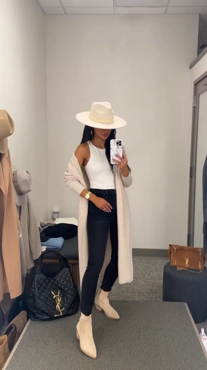 Nordstrom Anniversary Sale Picks
Favorite under $50 item - Nordstrom nude long cardigan wearing an XS
White bodysuit wearing an XS
Good American black jeans wearing a size 0
Steve Madden camel booties run true to size

#LTKunder50 #LTKxNSale #LTKsalealert