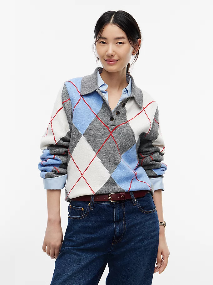 Argyle Relaxed Polo Jumper | Tommy Hilfiger UK