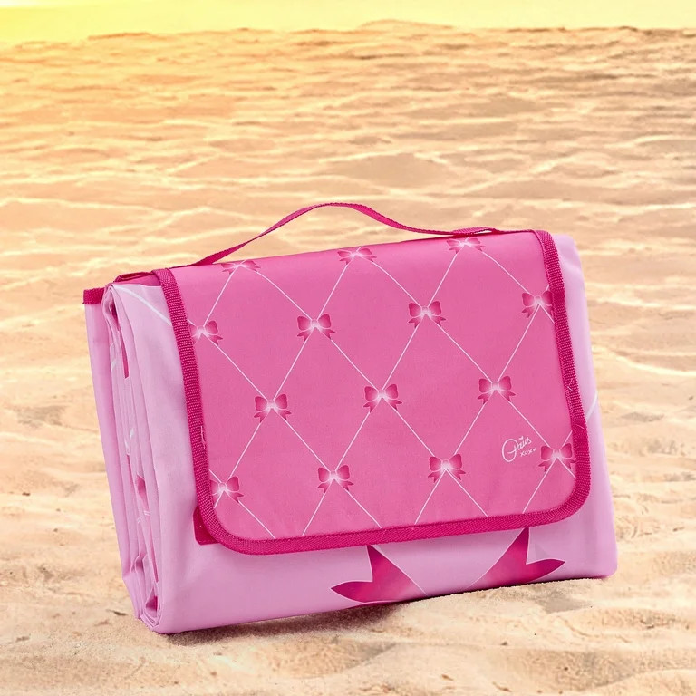 Paris Hilton Lattice and Bows 60" x 70" Foldable Beach Picnic Blanket with Carrying Handle - Walm... | Walmart (US)