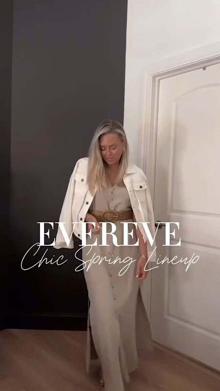 EVEREVE chic spring lineup! 
So many good new arrivals this season! What is your favorite? I LOVE the linen dress. Stunning on- 🩶! 
I did all smalls.

Spring outfit. Linen. Dress. Jumpsuit. Summer outfit. Workwear. Skirt. Denim.

#LTKstyletip #LTKfindsunder100 #LTKSeasonal