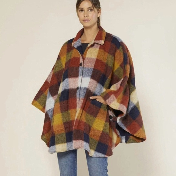 Outerknown Vibrant Plaid Cape | Poshmark