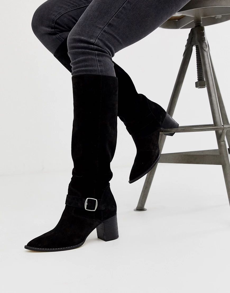 Free People dahlia slouch calf length boot-Black | ASOS (Global)