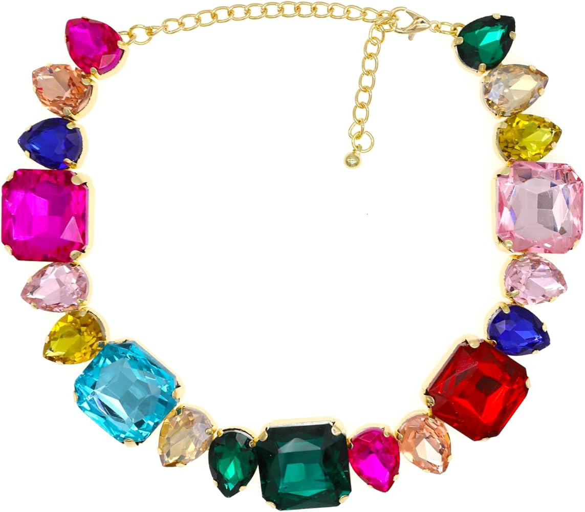 iSPECIALMulticolored Crystal rihinestone Necklace for Women, Celestial Harmony Enchanting Crystal... | Amazon (US)