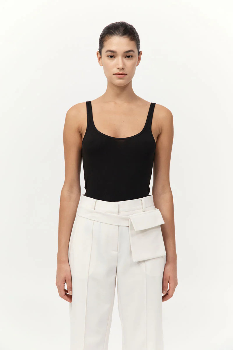 Organic Cotton Slim Scoop Tank - Jet Black | St. Agni (US, UK, EU)