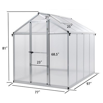 AOODOR Walk-in Greenhouse Polycarbonate Panel Hobby GreenhousesGarden-Sliver | Target