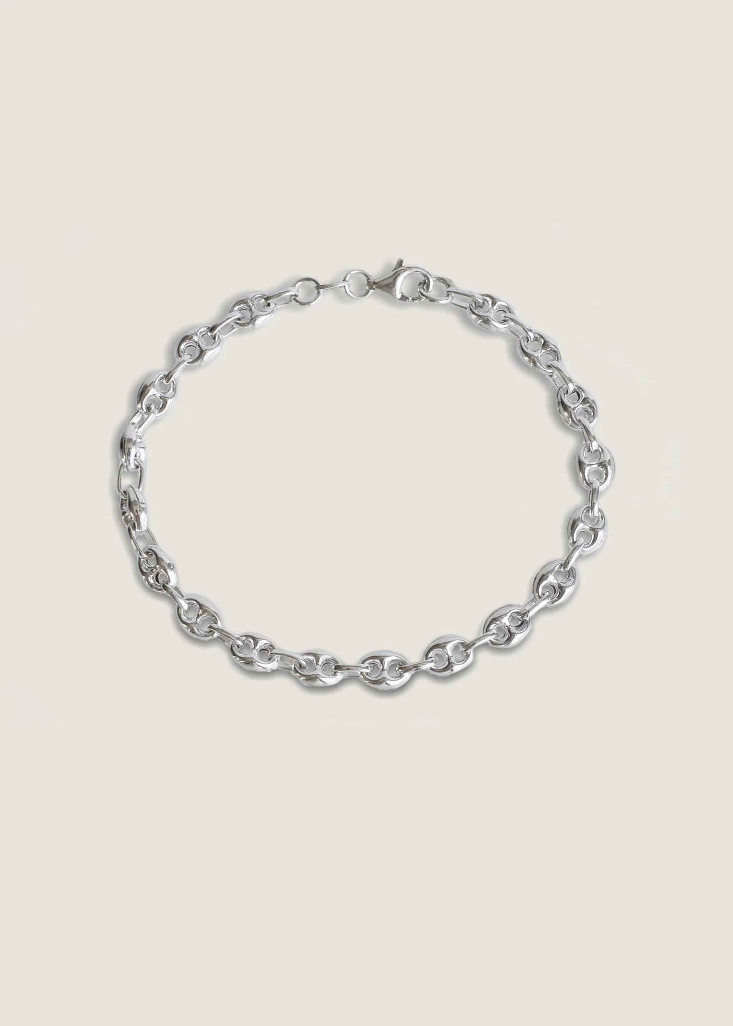 Petite Puffed Mariner Chain Bracelet Silver | Kinn Studio