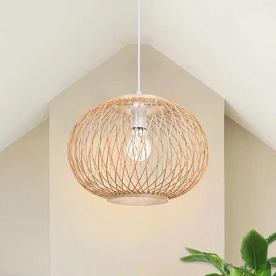 Modern Handmade Woven Bamboo Pendant Light | Wayfair North America