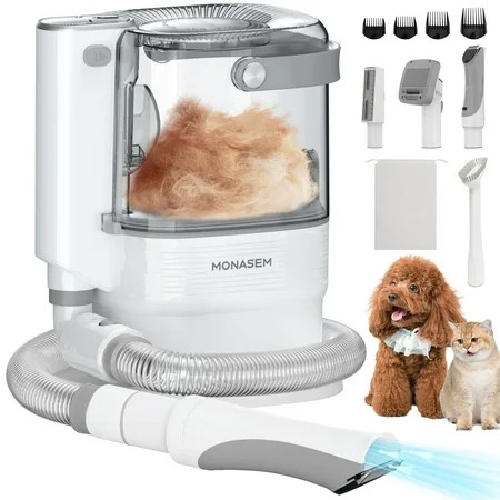 Monasem Dog Grooming Vacuum for Shedding, 13,200Pa Pet Grooming Vacuum Kit with Dogs Cats Clippers, 6 in 1 Low Noise Home Cleaning Tool | Walmart (US)