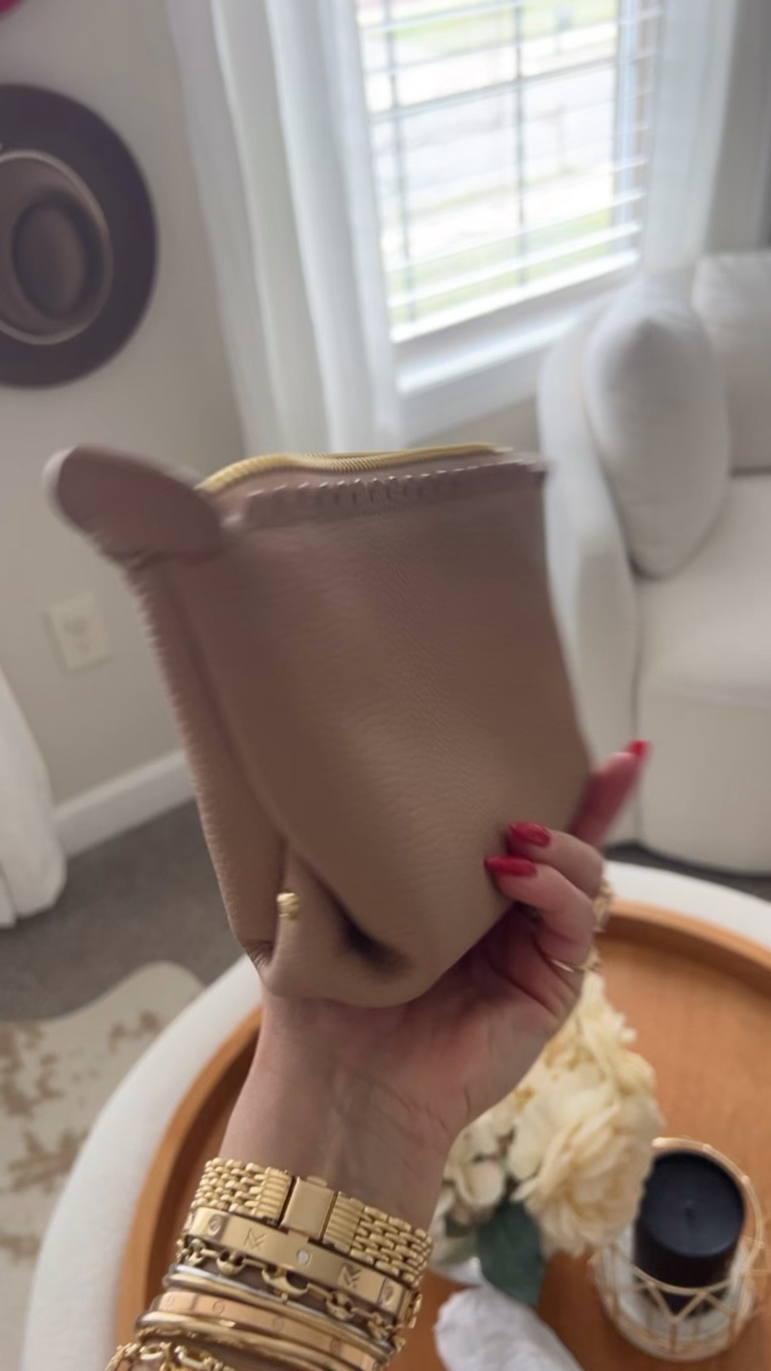 Stoney clover lane scalloped leather makeup bag 