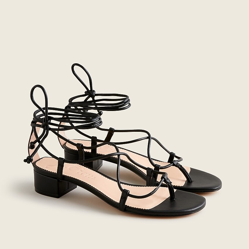 Leather low-heel lace-up sandals | J. Crew US