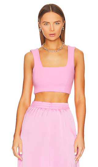 Ansley Crop Top in Pink Luxe Satin | Revolve Clothing (Global)