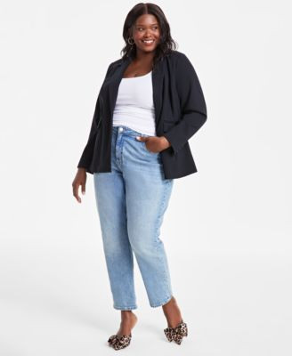 On 34th Trendy Plus Size Longline Ponté-Knit Blazer, Created for Macy's - Macy's | Macy's
