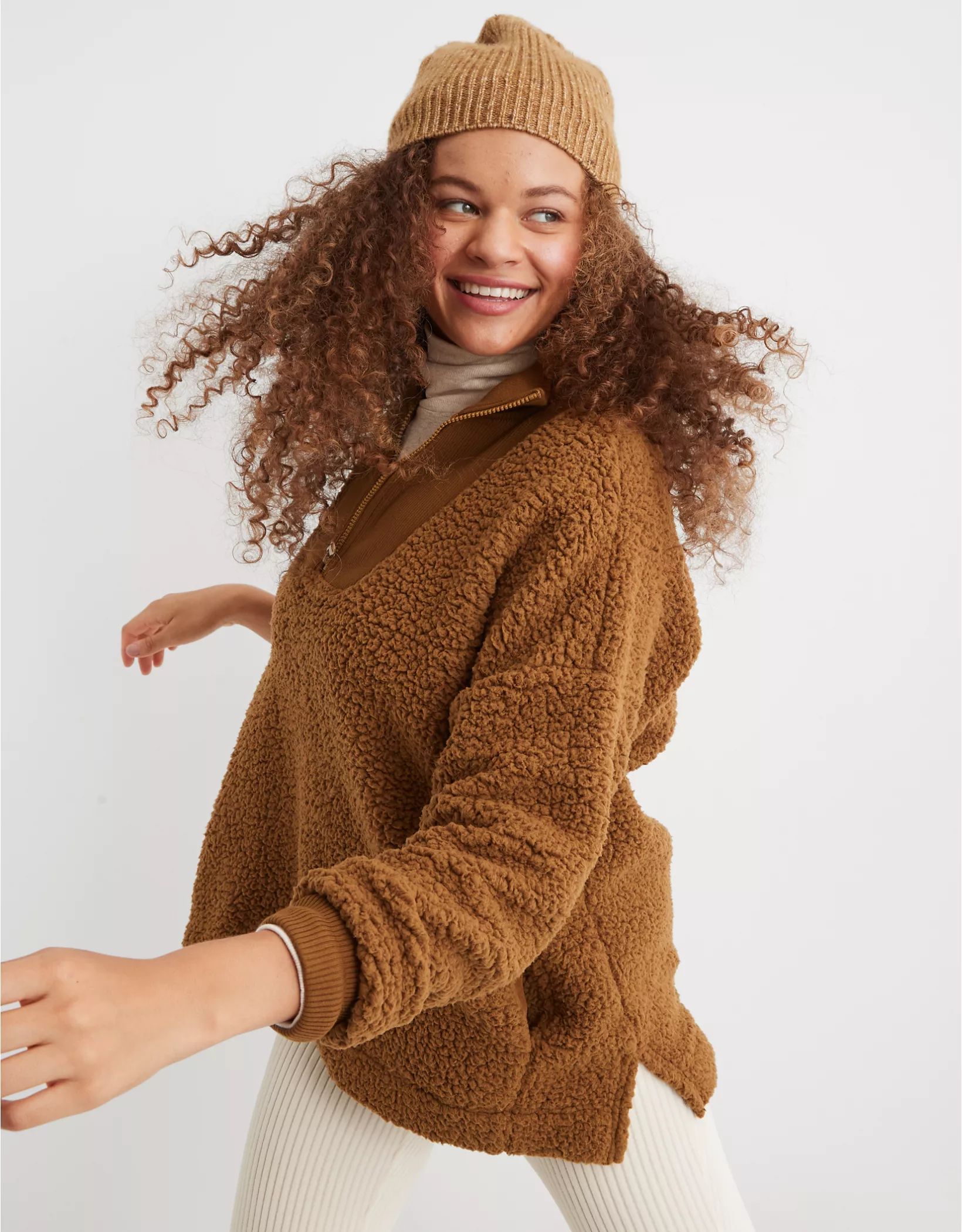 Aerie Dream Sherpa Quarter Zip Sweatshirt | American Eagle Outfitters (US & CA)