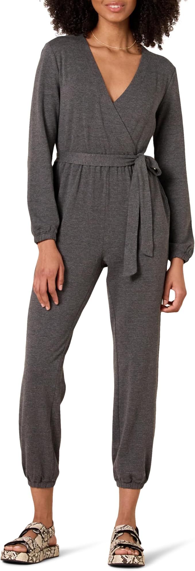 Amazon Essentials Women's Knit Surplice Jumpsuit (Available in Plus Size) | Amazon (US)