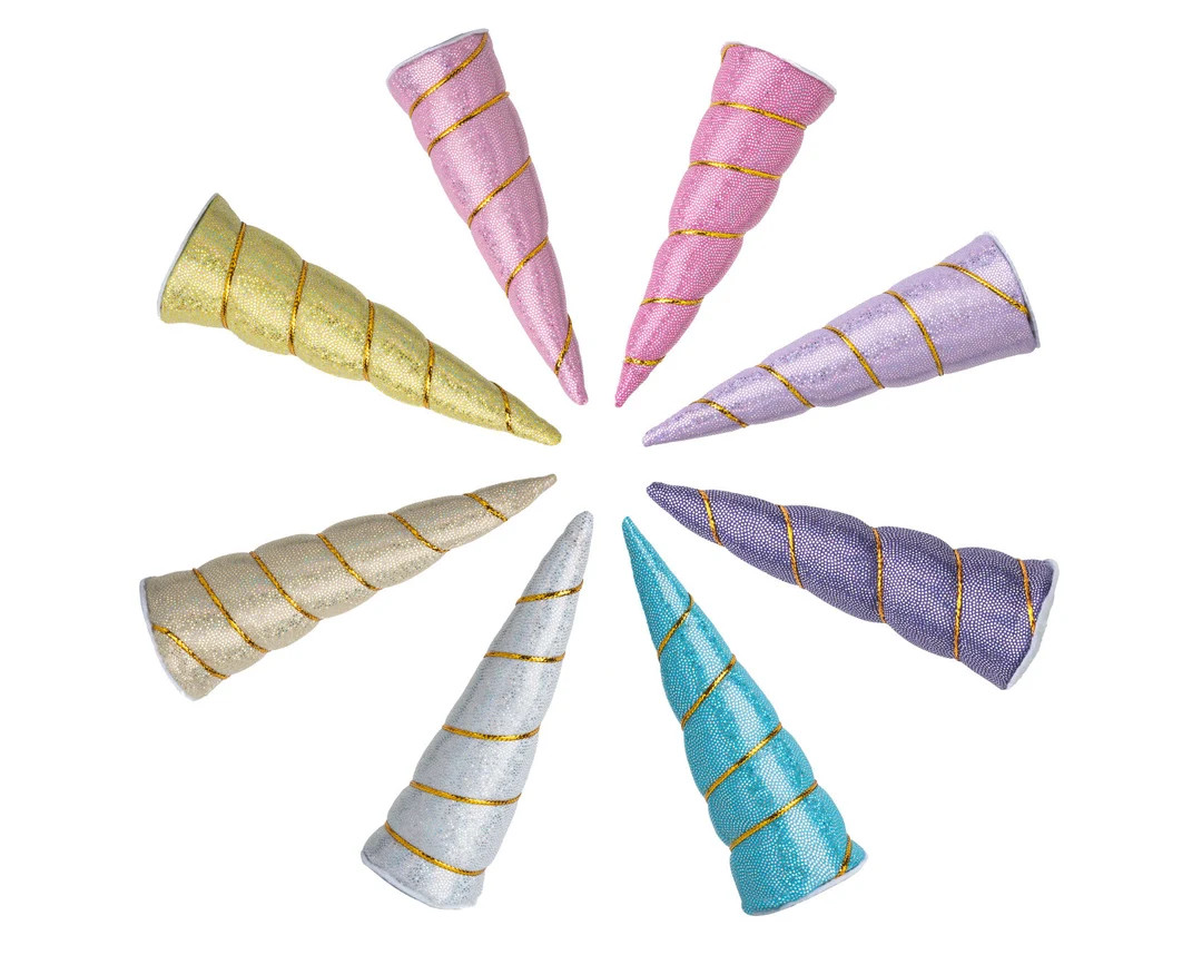 4" Unicorn Horn, DIY Birthday Supply, Party Unicorn Horns, Photo Prop Padded Unicorn Horn, Metall... | Etsy (US)