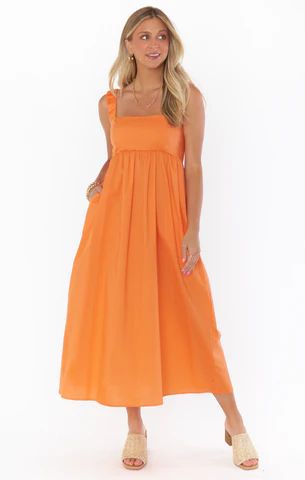 Fling Midi Dress ~ Orange Poplin | Show Me Your Mumu
