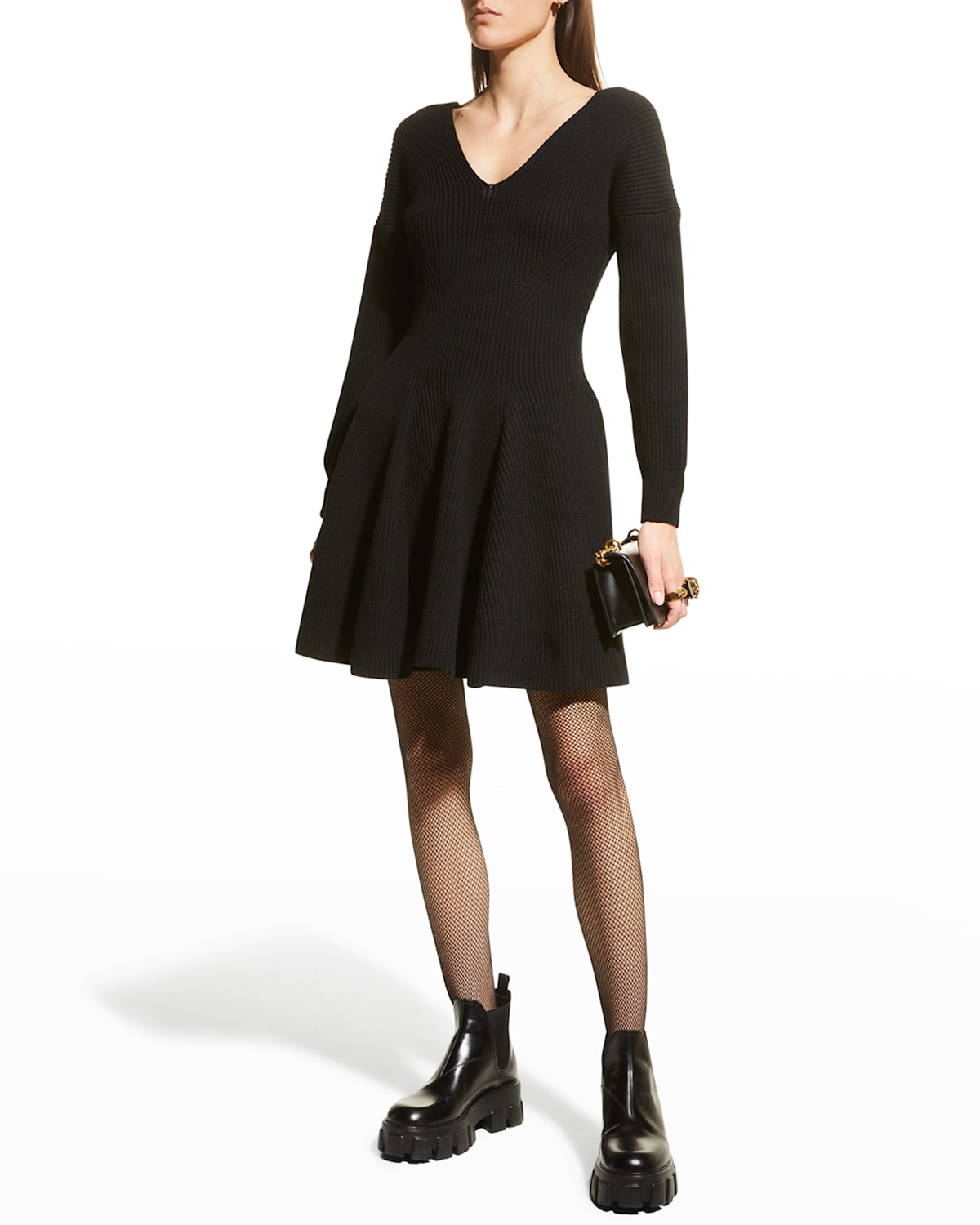 Off-The-Shoulder Knit Mini Dress | Neiman Marcus