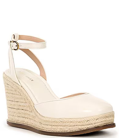 Cole Haan CLOUDFEEL Kyra Leather Platform Wedge Ankle Strap Espadrilles - 8 | Dillard's