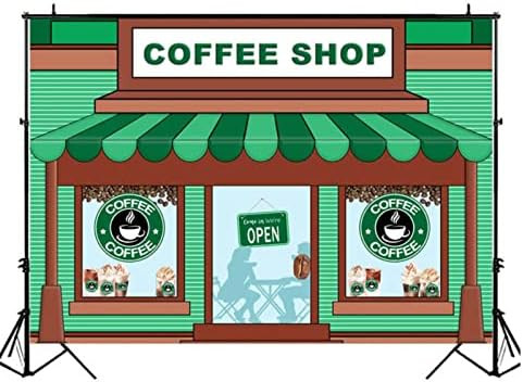 Cartoon Coffee Shop Ice Cream Cake Smash Backdrops Green Stripes Booth Decorative Props Children ... | Amazon (US)