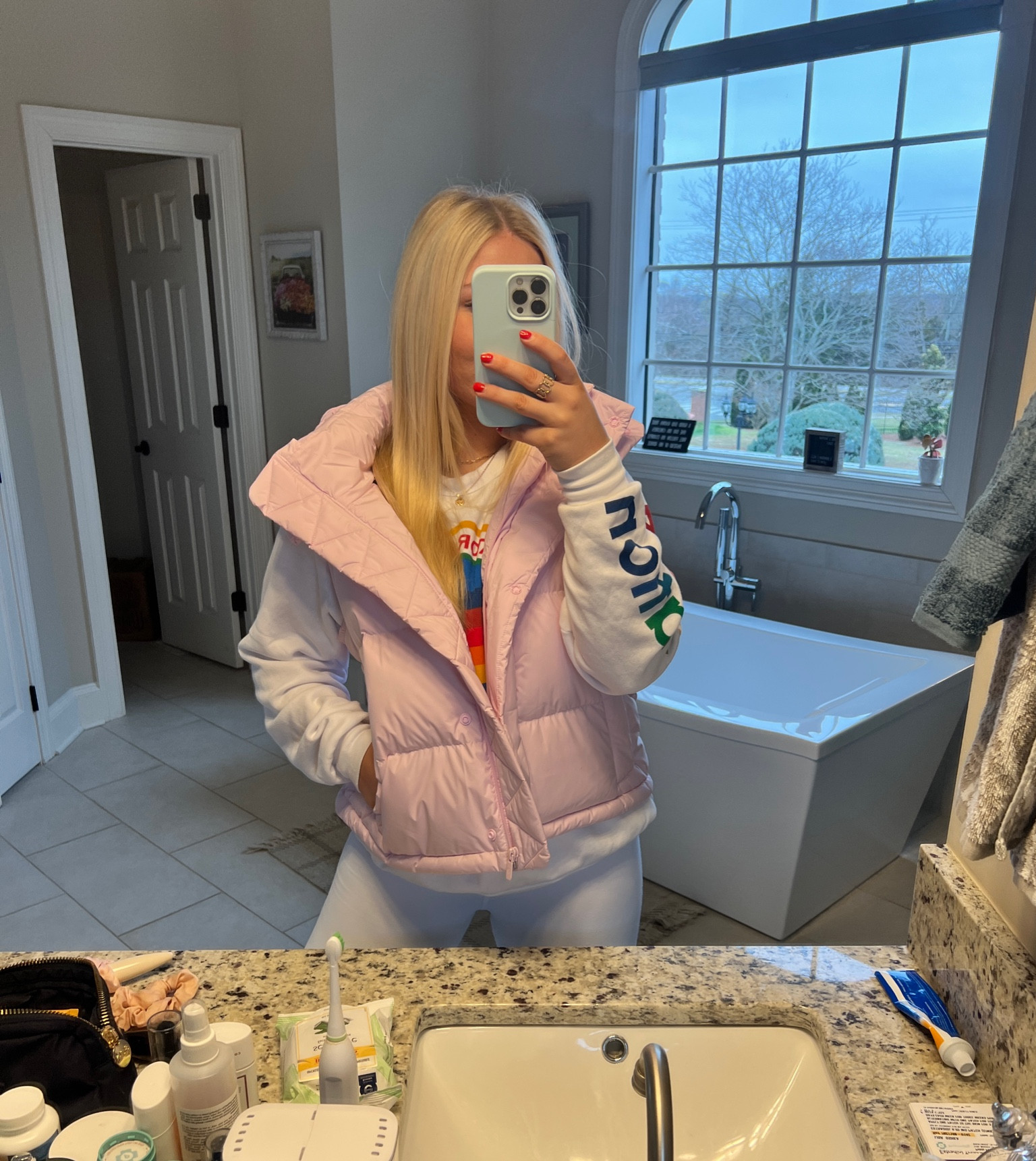Gloomy & cold outfit but still cute and colorful!! 

#LTKstyletip #LTKSeasonal #LTKbeauty