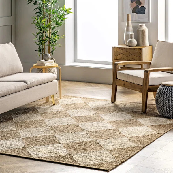 Aljo Geometric Handmade Flatweave Natural Area Rug | Wayfair Professional
