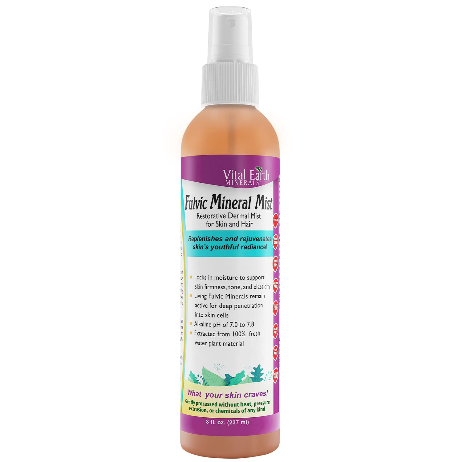 Vital Earth Minerals Fulvic Mineral Facial Mist for Skin Care & Hair - Hydrating Face Spray, Cell... | Amazon (US)