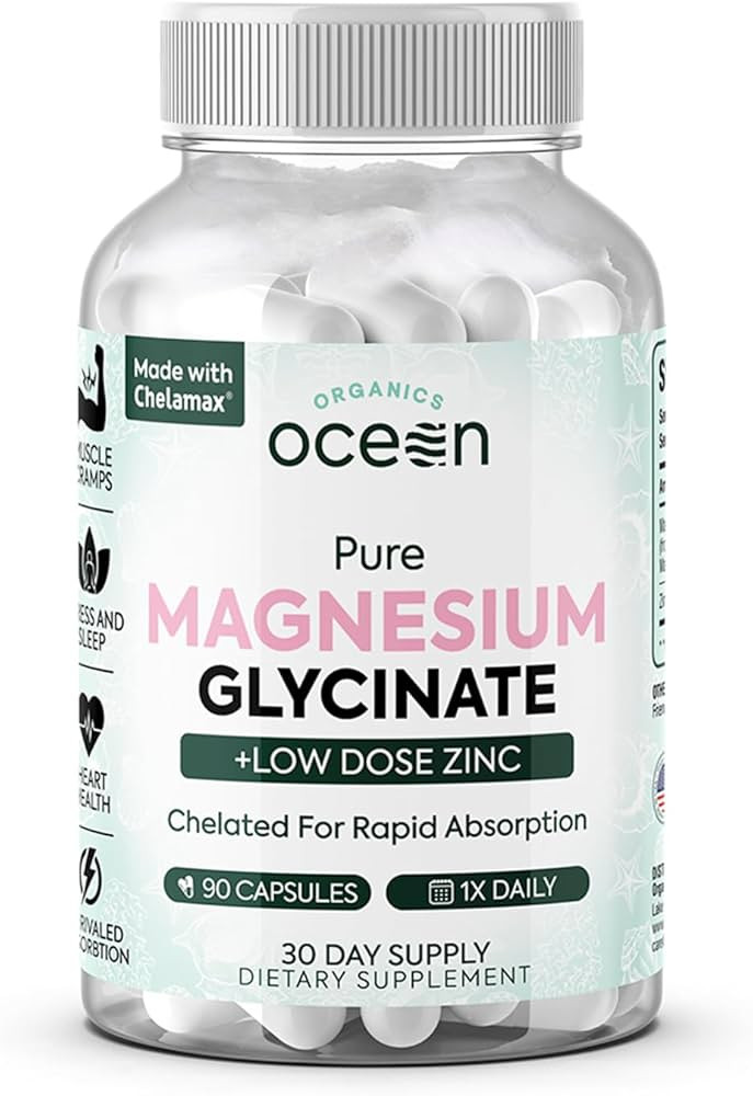 Pure Magnesium Glycinate with Zinc - Maximum Strength Chelated Magnesium Supplement for Women and... | Amazon (US)