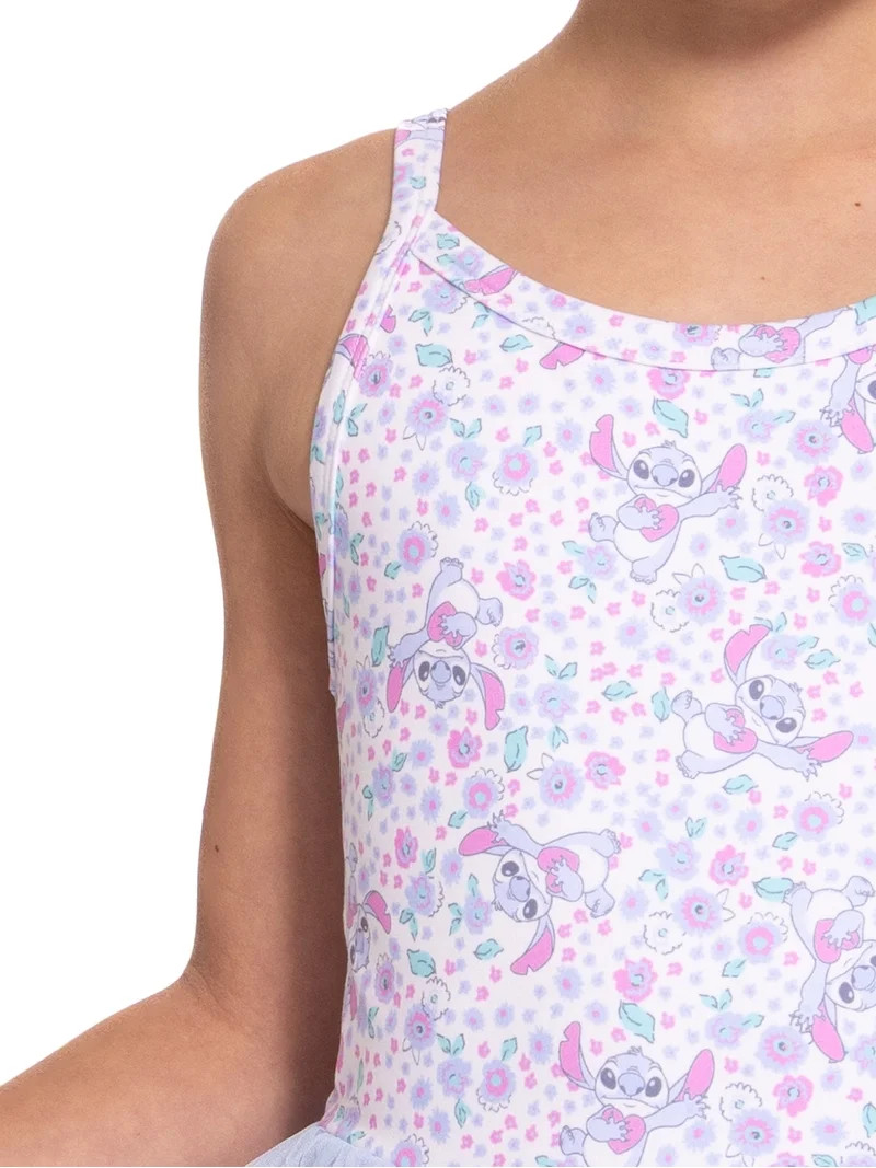 Stitch Girls Sleeveless Allover Print Tulle Romper, Sizes 4-12 | Walmart (US)