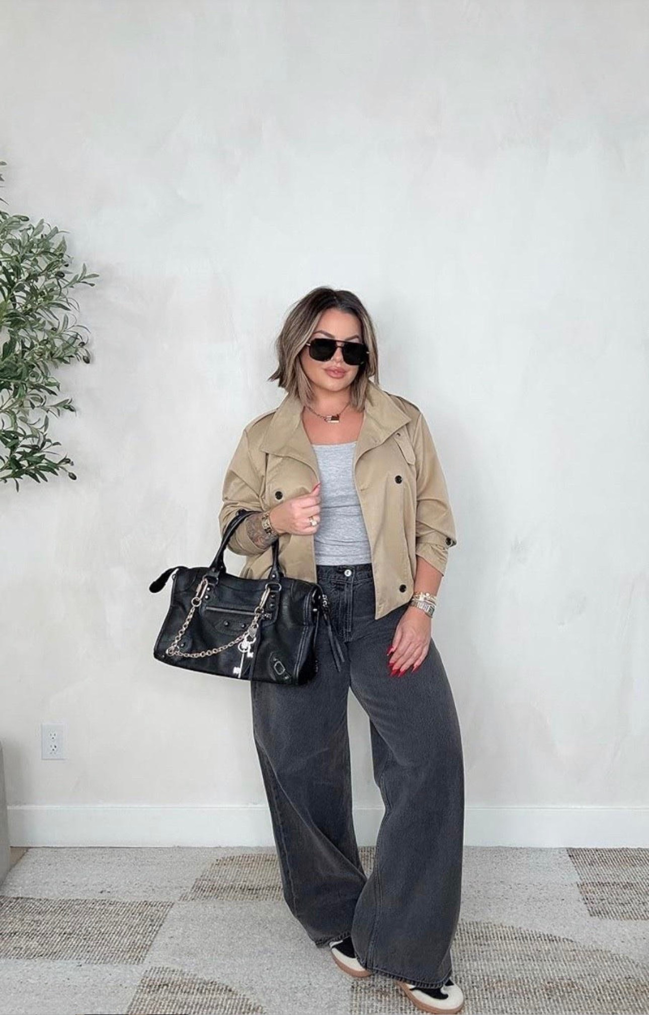 Use code DENIMAF to save extra $ right now on Abercrombie 

Jacket L
Tank L
Jeans 32L I size up for baggy fit in these ( I now do a 31 in these ) this was when I was a little heavier.
Bag linked similar
