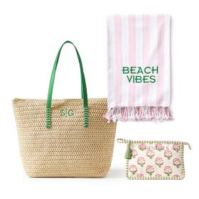 Cabana Stripe Packable Beach Towel, Single | Mark and Graham