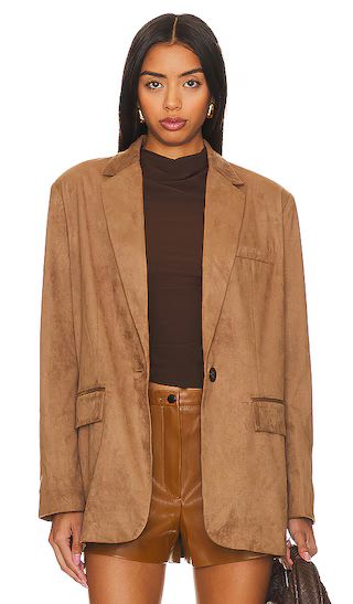 Imann Faux Suede Blazer in Otter | Revolve Clothing (Global)
