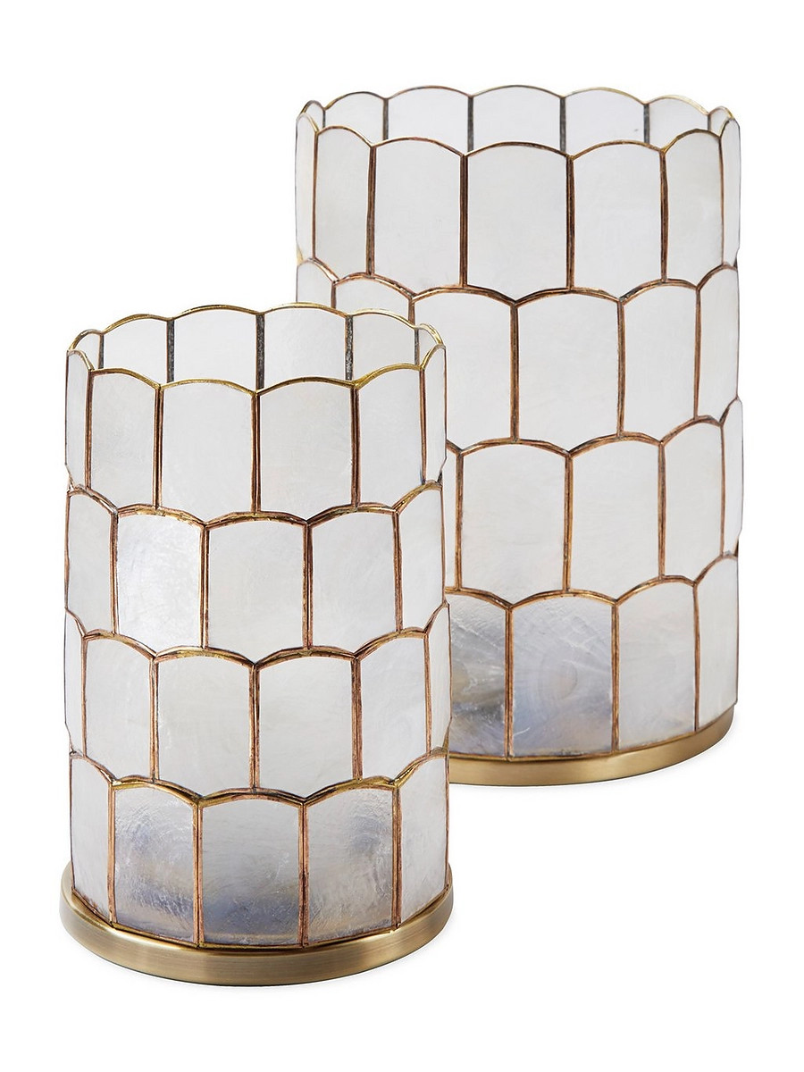 Scalloped Capiz Hurricane - Pillar | Serena and Lily