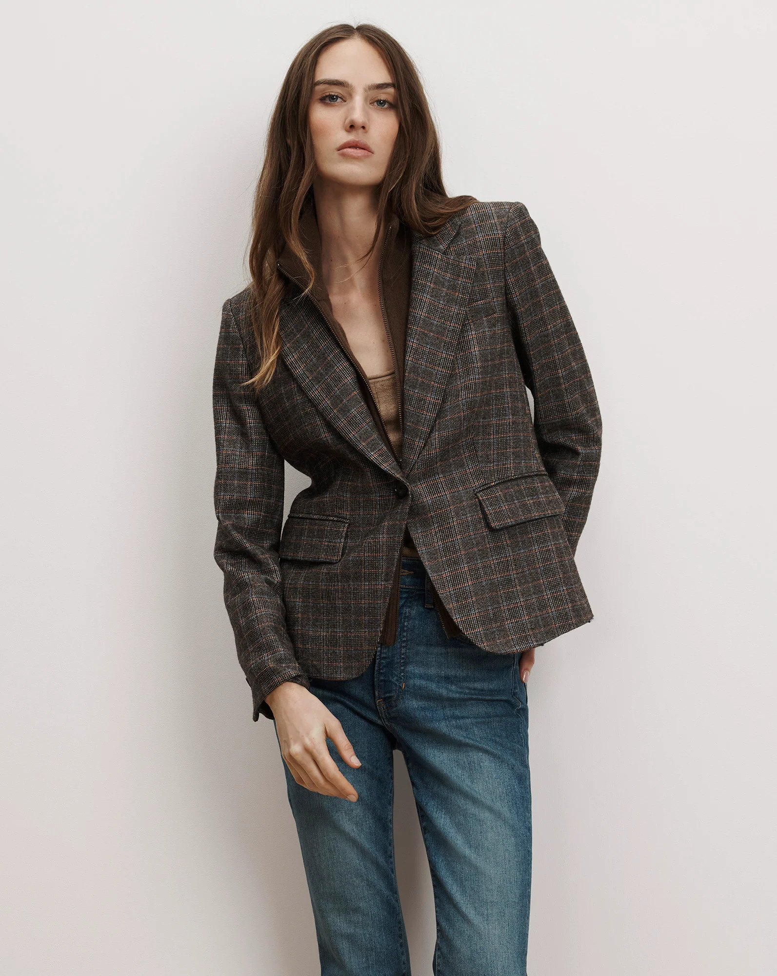 Tyra Plaid Dickey Jacket | Veronica Beard