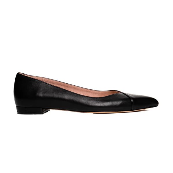 Black Leather Flat | ALLY Shoes